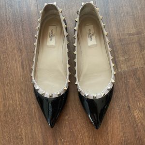 Valentino rock studded black flats